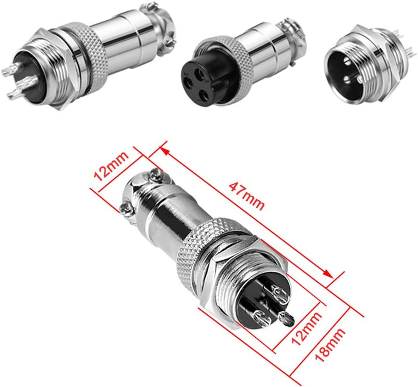 GX12–3 Pin Aviation Stecker